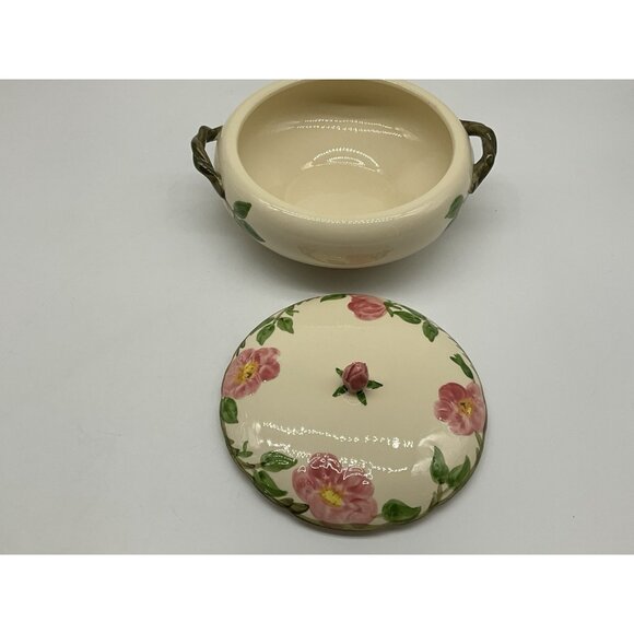 Desert Rose VTG Round Covered Vegetable Dish From Franciscan Ware with Handles - Picture 14 of 15